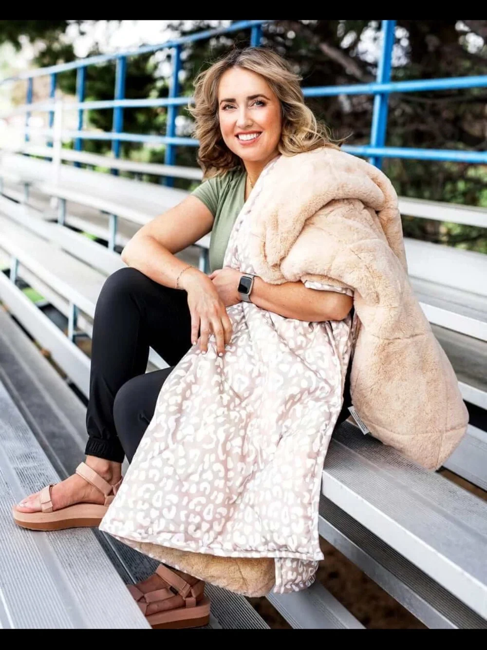NWT Minky Couture Everywhere Blanket-Tan Cheetah